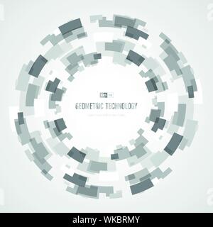 Abstract grey and white technology square circle color of futuristic background. Use for poster, element, artwork, template. illustration vector eps10 Stock Vector