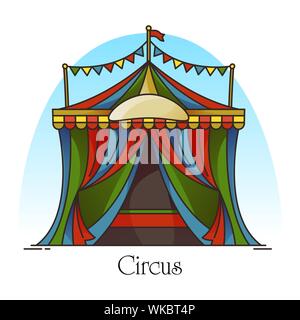 Circus tent or building for entertaining, carnival Stock Vector