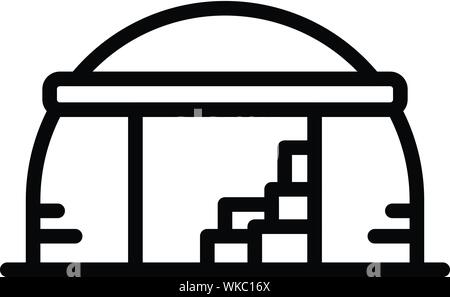 Old hangar icon, outline style Stock Vector