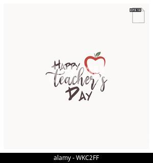 moment happy teachers day lettering art font Stock Vector