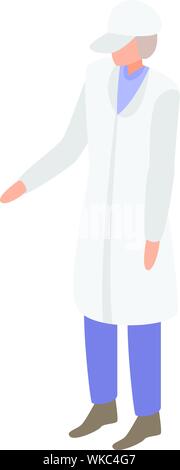 Milk factory manager icon, isometric style Stock Vector