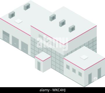 Milk factory icon, isometric style Stock Vector