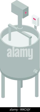 Milk factory mixer icon, isometric style Stock Vector