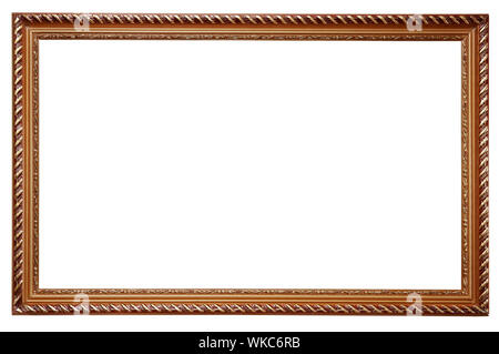Wooden frame for paintings isolated on white background Stock Photo