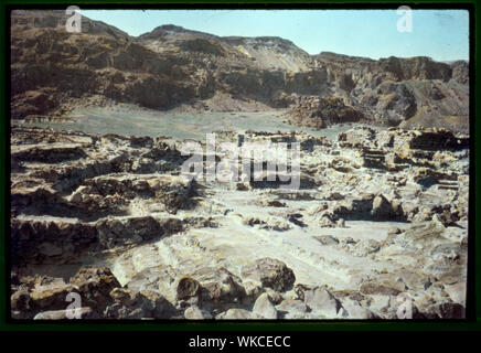 Jericho and Dead Sea area and River Jordan. Qumran, ruins of the monastery Stock Photo