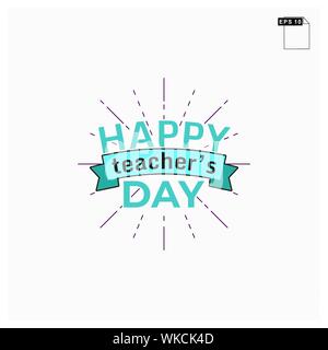 moment happy teachers day lettering art font Stock Vector