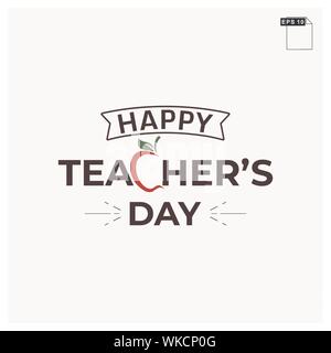 moment happy teachers day lettering art font Stock Vector