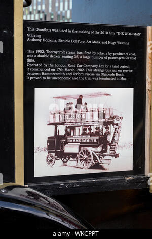 A classic steam bus  at the Liverpool Docks, Port of Liverpool Stock Photo