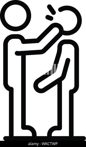 Stop human violence icon, outline style Stock Vector