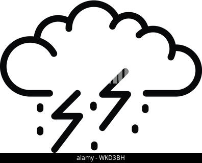 Storm start cloud icon, outline style Stock Vector