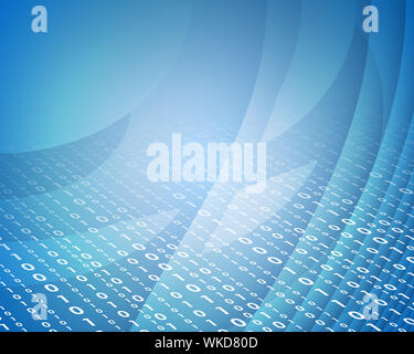 Glowing figures and waves. Hi-tech technological background Stock Photo