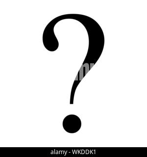 Black question symbol isolated on white background Stock Vector