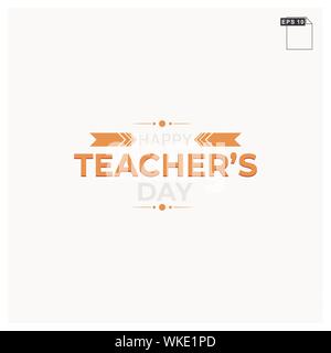 moment happy teachers day lettering art font Stock Vector