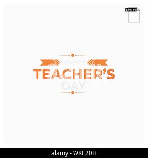 moment happy teachers day lettering art font Stock Vector