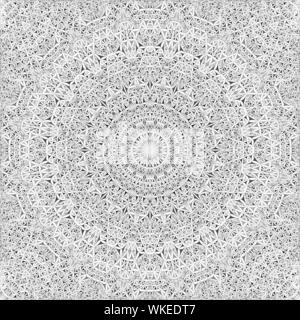 Grey abstract repeating curved triangle mosaic kaleidoscope mandala pattern wallpaper - geometric vector background illustration Stock Vector