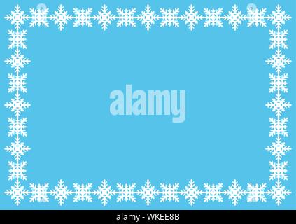 Rectangular winter snow frame border with stars, sparkles and ...