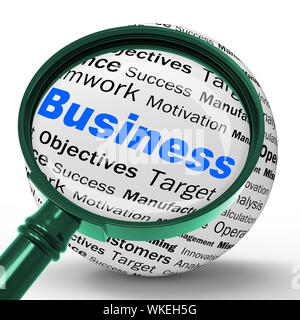 Business Magnifier Definition Meaning Corporative Transactions Trades And Commerce Stock Photo