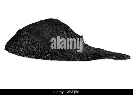 Charcoal powder isolated on white Stock Photo