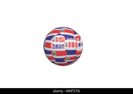 Football in costa rica colours on white background Stock Photo