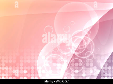 Glowing waves and circles. Hi-tech technological background Stock Photo
