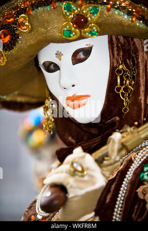 Brown costume at the Venice Carnival Stock Photo