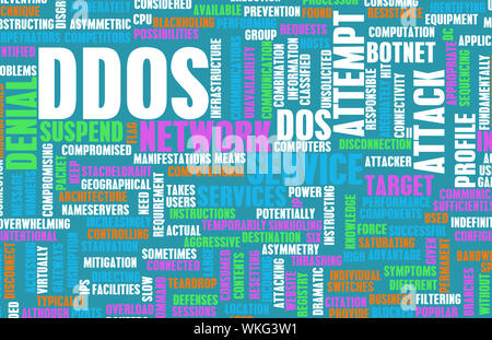 DDOS Distributed Denial of Service Attack Alert Stock Photo