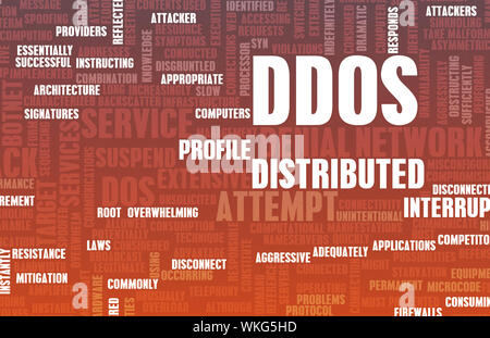 DDOS Distributed Denial of Service Attack Alert Stock Photo
