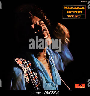 Jimi Hendrix - original vinyl album cover - Hendrix In The West - 1971 Stock Photo