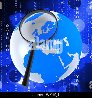 Globe Matrix Indicating Decoded Digitally And Data Stock Photo
