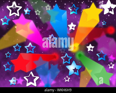 Colorful Stars Background Meaning Heavens Rays And Shining Stock Photo