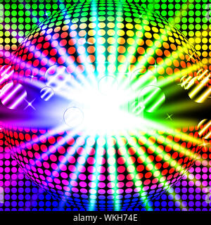 Disco Ball Background Meaning Bright Beams And Dancing Stock Photo