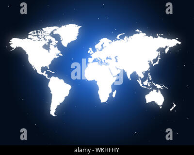 World Blue Showing Globalisation Earth And Globalise Stock Photo