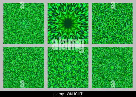 Dynamic burst pattern background set - circular hypnotic abstract vector design with geometrical shapes Stock Vector