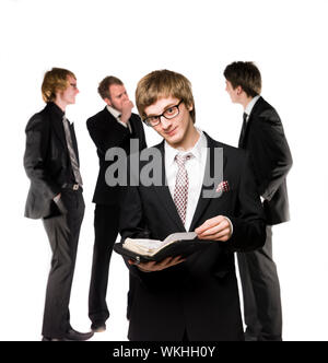 Man watching his calender Stock Photo