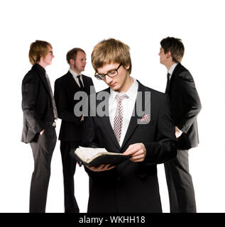 Man watching his calender Stock Photo