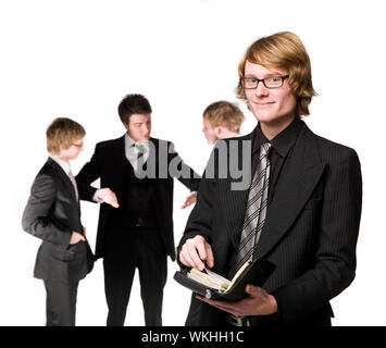 Man watching his calender Stock Photo