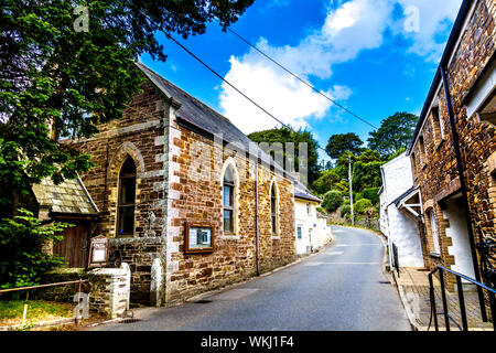 A street in the village of St Mawgan, Cornwall, UK Stock Photo