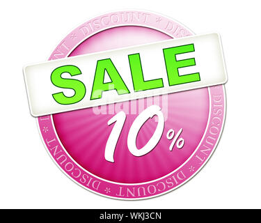 An image of a useful sale button 10% Stock Photo