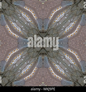 Seamless pattern made from Great argus feathers texture background Stock Photo