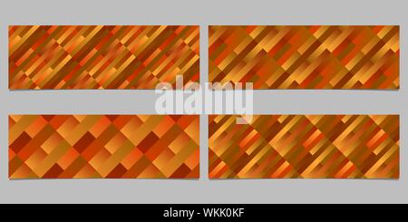 Gradient geometrical stripe pattern banner template set - abstract vector illustrations Stock Vector