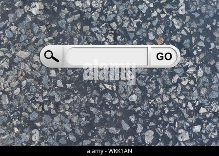 Search bar in browser. Dark asphalt surface on background Stock Photo
