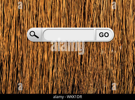 Search bar in browser. Yellow dry grass surface on background Stock Photo