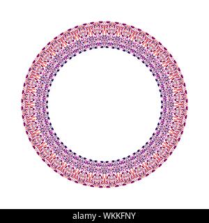 Abstract floral circular wreath - round vector design element on white background Stock Vector