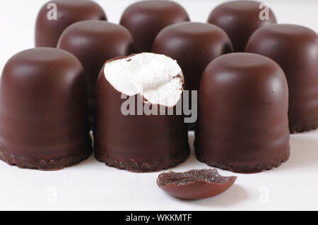 Closeup of a chocolate Marshmallow Stock Photo