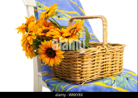 French still life with design from the Provence with sun flowers Stock Photo