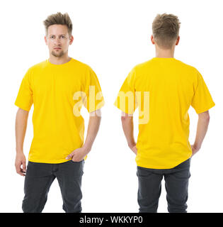 Download Women S Blank Yellow T Shirt Front And Back Design Template Stock Photo Alamy PSD Mockup Templates