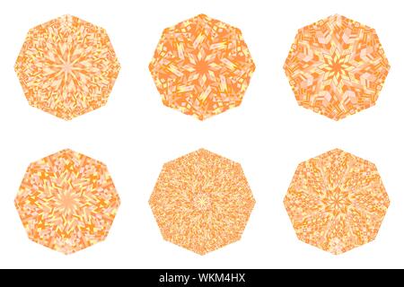 Isolated abstract mosaic octagon symbol template set - geometrical octagonal ornamental vector element Stock Vector