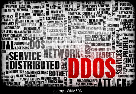 DDOS Distributed Denial of Service Attack Alert Stock Photo