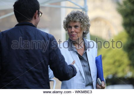 MP Kate Hoey at Westminster after giving an interview about the Brexit crisis Stock Photo