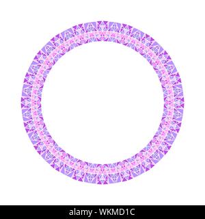 Colorful abstract geometrical triangle mosaic circle border - round circular vector element Stock Vector